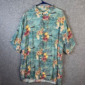 Ezekiel All We Have Is Now Floral Hawaiian Button Down Shirt XXL